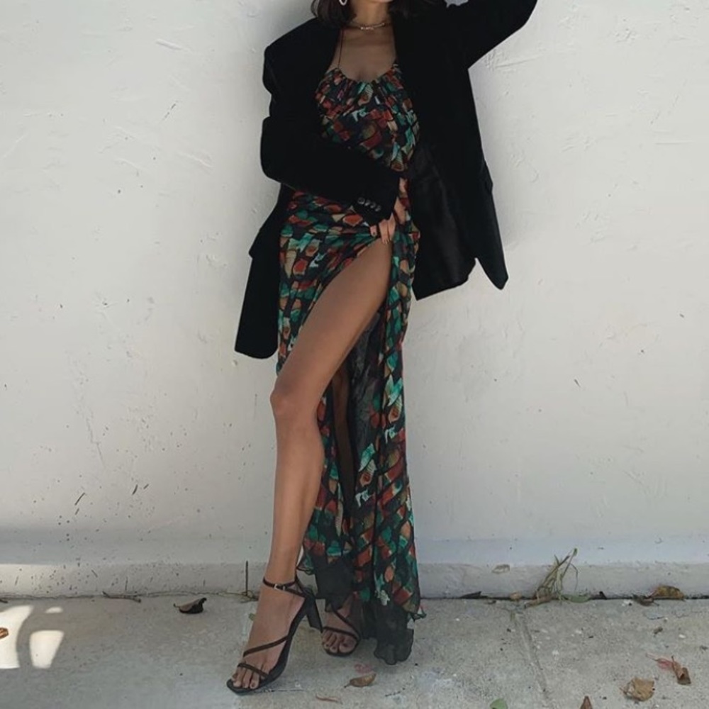 Elegant Multicolor Maxi Dress